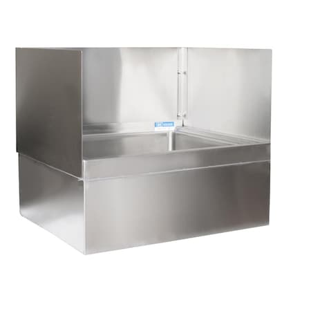 Bk Resources 3-Sided Stainless Steel Backsplash For BKms-2424, 18 GA T-304 MS-2424-SS3